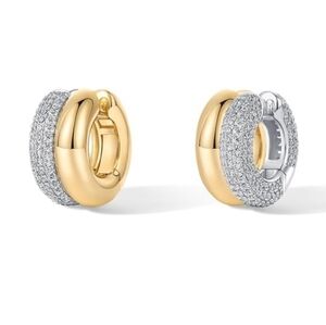 14K Gold Plated Chunky Tubular Hinged Earscape Ear Cuffs  Statement Earrings